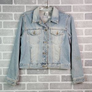 Liz Claiborne Lizwear Jeans Vintage Stone Washed Denim Jean Jacket Women's S